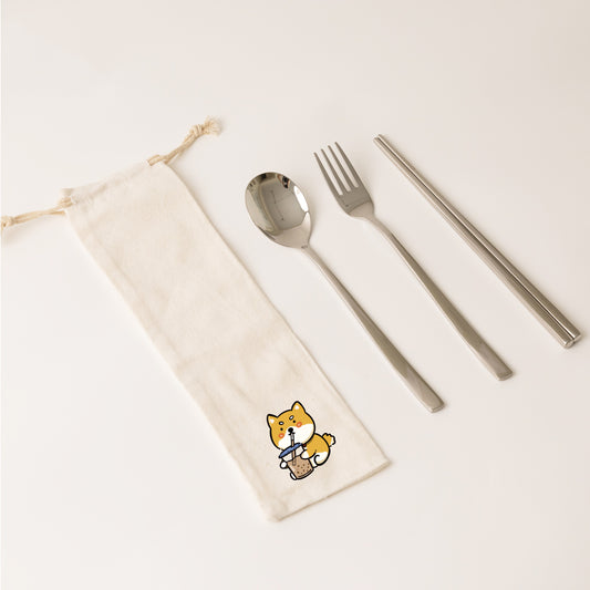 316不鏽鋼筷叉匙收納袋4件組 - 12圖可選