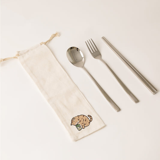 加購價:316不鏽鋼筷叉匙收納袋4件組