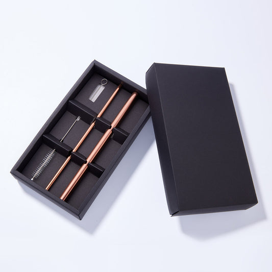 【組合優惠】不鏽鋼吸管禮盒組 - 粗吸管+細吸管+吸管袋+吸管刷