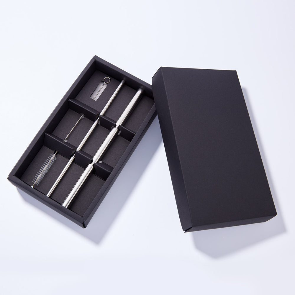 【組合優惠】不鏽鋼吸管禮盒組 - 粗吸管+細吸管+吸管袋+吸管刷